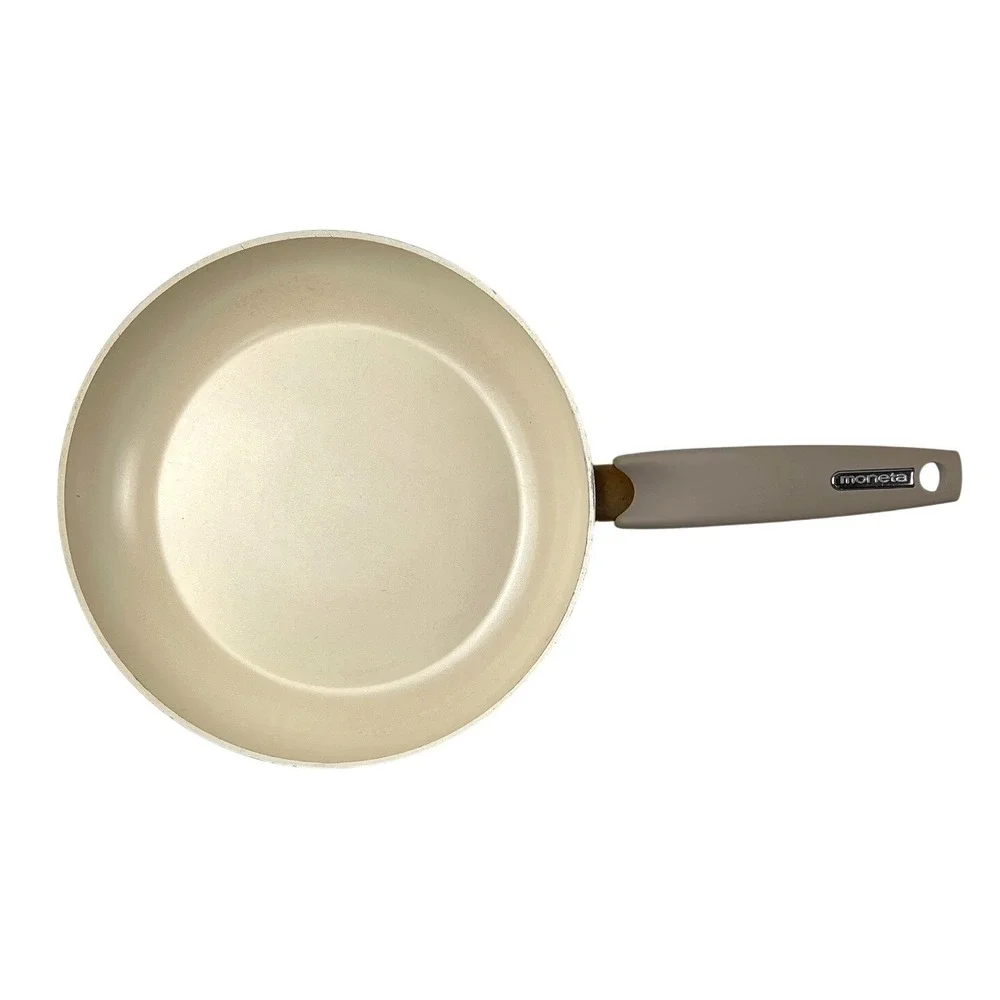 Moneta Ceramic Cookware Made in Italy 2 Pans Square‎ Grill & Round Skillet EUC
